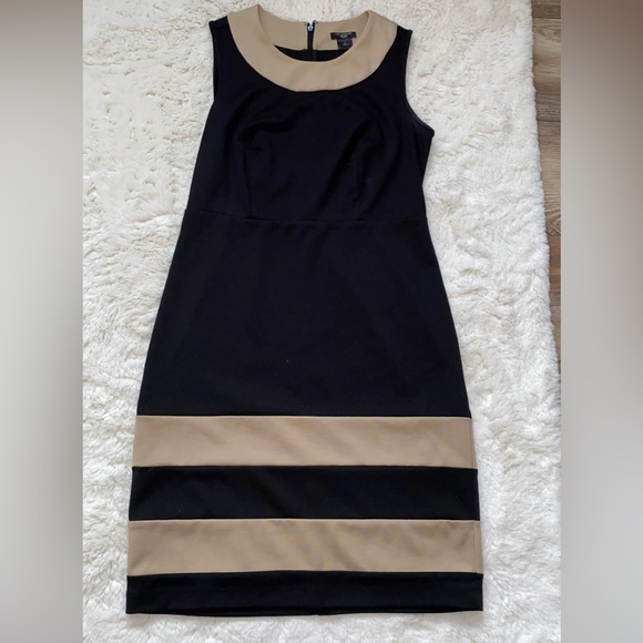 Ann Taylor Dresses & Skirts - Ann Taylor Black Dress with Beige Trim